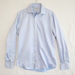 Twillory Shirt Mens 15.5 34/35 Tailored Fit Safe Cotton Button Blue Long Sleeve